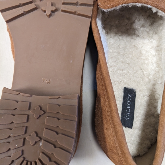 Talbot's Cassidy Brown Suede Loafers with Shearling Lining- Size 7 M - Picture 12 of 13